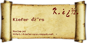 Kiefer Örs névjegykártya