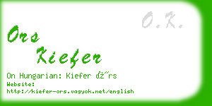 ors kiefer business card